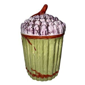 Vegetable Jar Lid Asparagus Ceramic Made In Italy 7 Inch